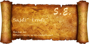 Sajó Ernő névjegykártya